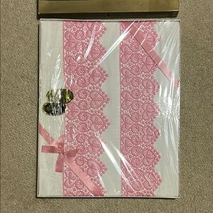 NWT VINTAGE Rare Lady Christina Pink embroidered pillow cases in box